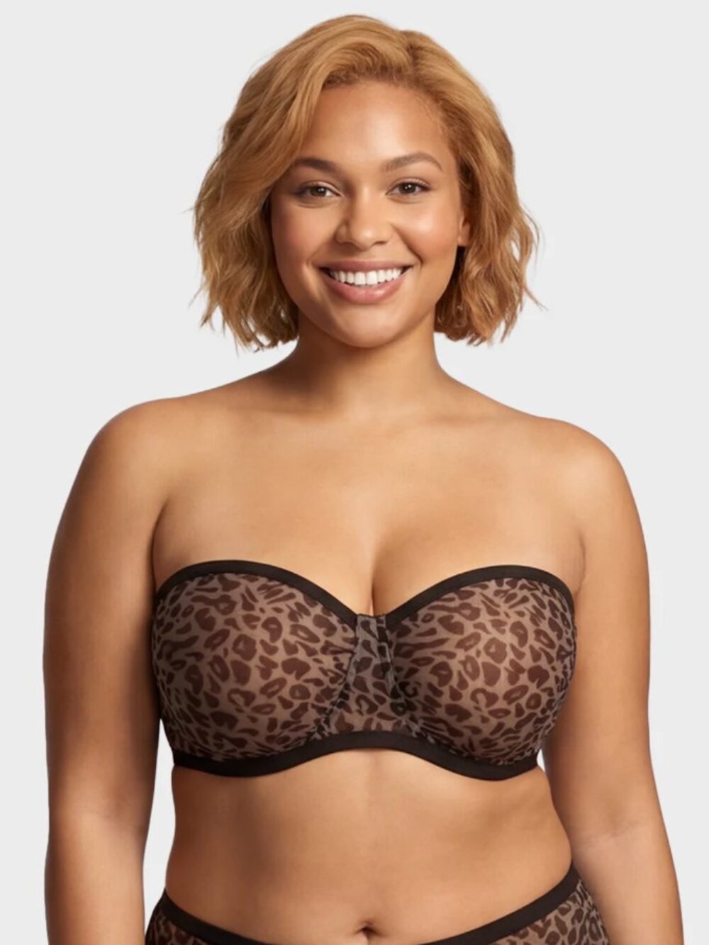 Shecurve Strapless Mesh Underwire Balconette Bra 40G